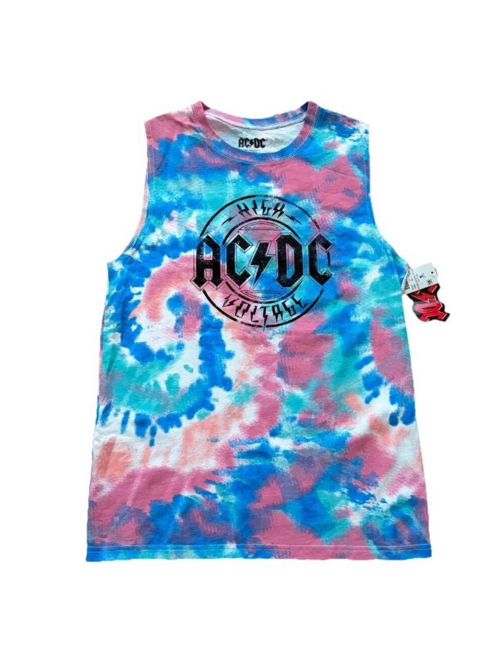 AC/DC High Voltage Men’s Size Small Tie-Dye Tank Top Muscle Shirt Rock NWT